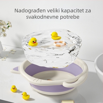 Sklopiva plastična dječja zdjela za pranje lica i higijenu, kompaktna do 27 cm, dizajn s karikaturnim motivom