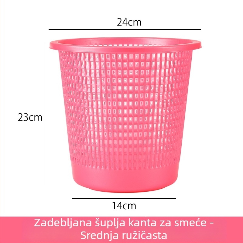 Plastični okrugli koš za smeće, lagan, kućna upotreba, dnevni boravak, ured i kupaonica, kapacitet ispod 4 L.