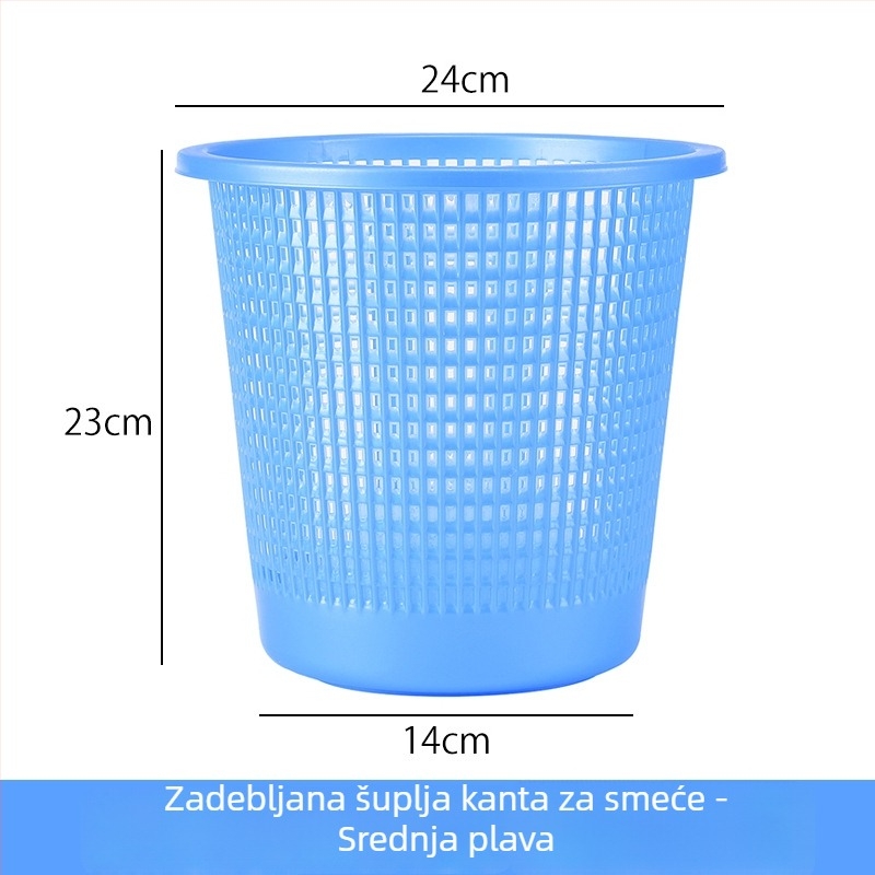 Plastični okrugli koš za smeće, lagan, kućna upotreba, dnevni boravak, ured i kupaonica, kapacitet ispod 4 L.