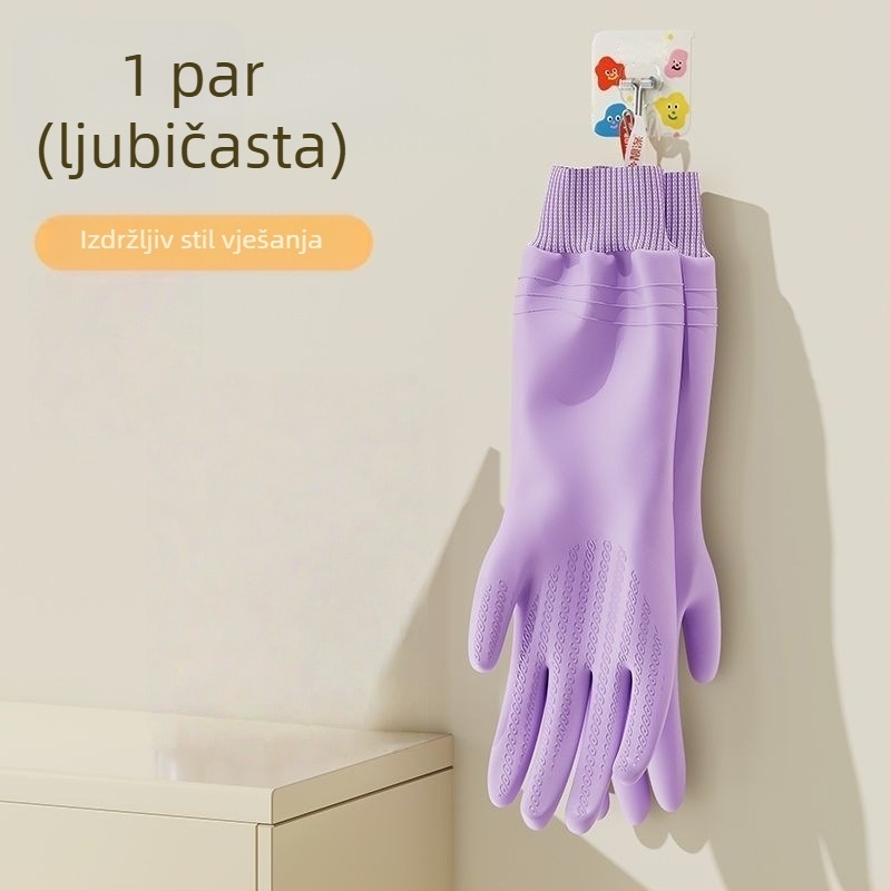 PVC rukavice za pranje suđa, debele i izdržljive, s kukicama, za kuhanje, pranje rublja i kućanske poslove