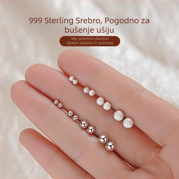 S999 srebrne naušnice za uho – male geometrijske igle za spavanje