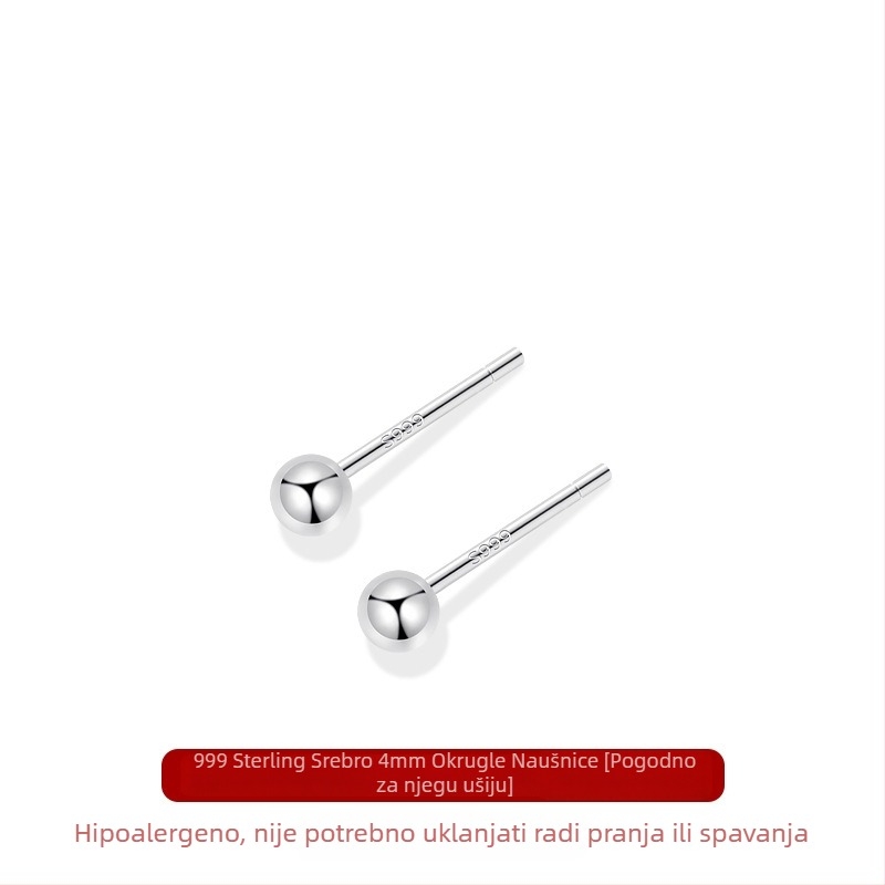 S999 srebrne naušnice za uho – male geometrijske igle za spavanje