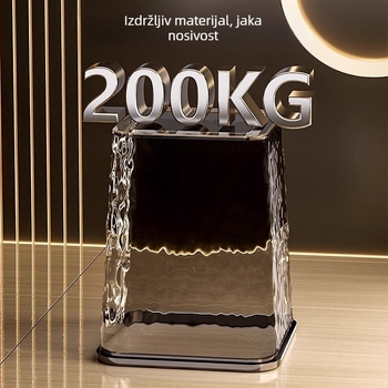 Prozirni kućni koš za otpatke, četvrtastog oblika, 12 L, moderan stil laganog luksuza, za dnevni boravak, kupaonicu, kuhinju i spavaću sobu
