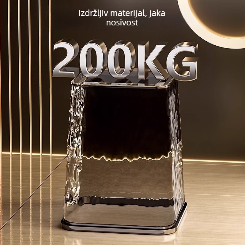 Prozirni kućni koš za otpatke, četvrtastog oblika, 12 L, moderan stil laganog luksuza, za dnevni boravak, kupaonicu, kuhinju i spavaću sobu
