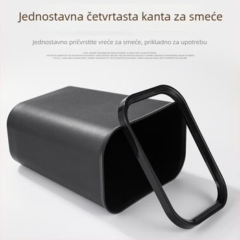 Plastični koš za smeće, zapremina 8L/15L, otporan na vatru, kvadratnog oblika za kuhinju, jači dizajn