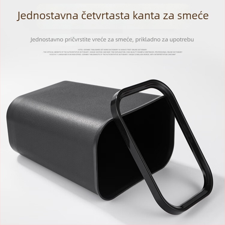 Plastični koš za smeće, zapremina 8L/15L, otporan na vatru, kvadratnog oblika za kuhinju, jači dizajn