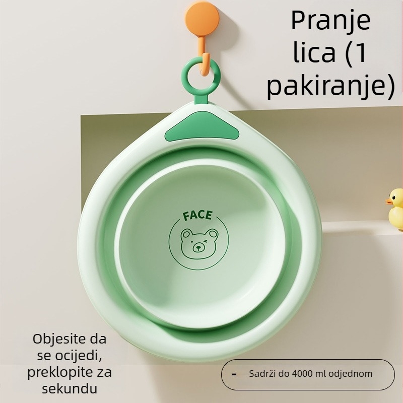 Sklopiva silikonska umivaonica za djecu s karikaturnim dizajnom, prijenosna za dom i putovanja