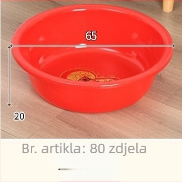 Plastična posuda za pranje rublja, pranje lica, kupanje i pranje povrća – debela, velika crvena kućna posuda