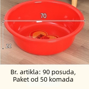 Plastična posuda za pranje rublja, pranje lica, kupanje i pranje povrća – debela, velika crvena kućna posuda