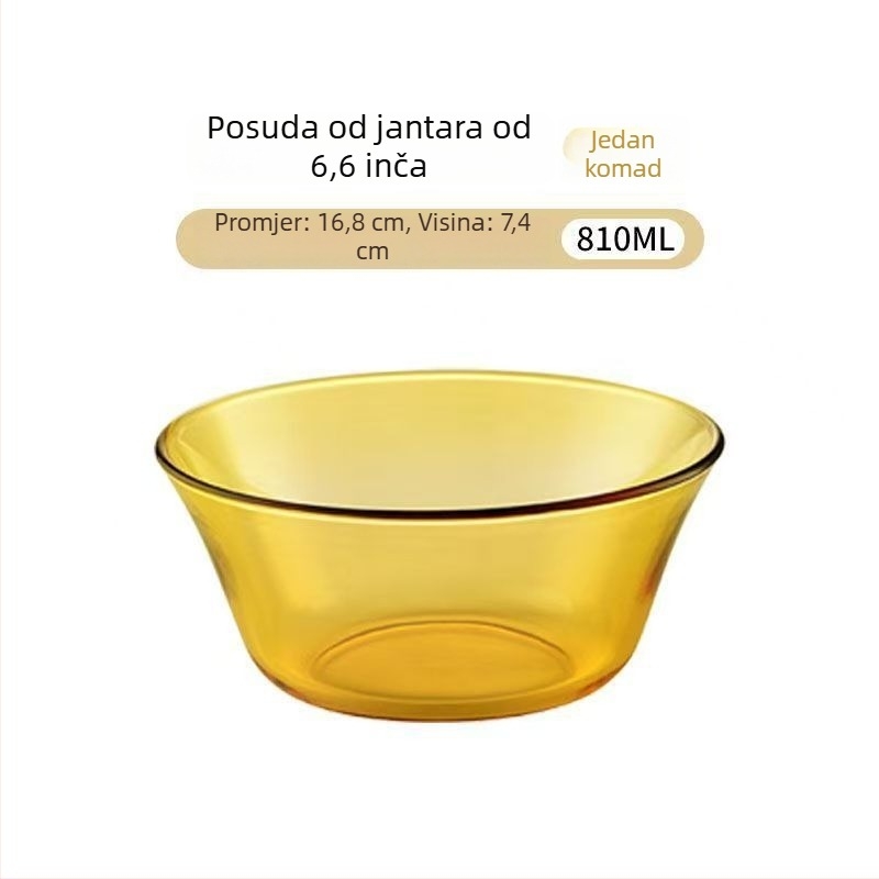 Staklena zdjela otporna na visoke temperature, velika za salate, rezance, juhe i rižu