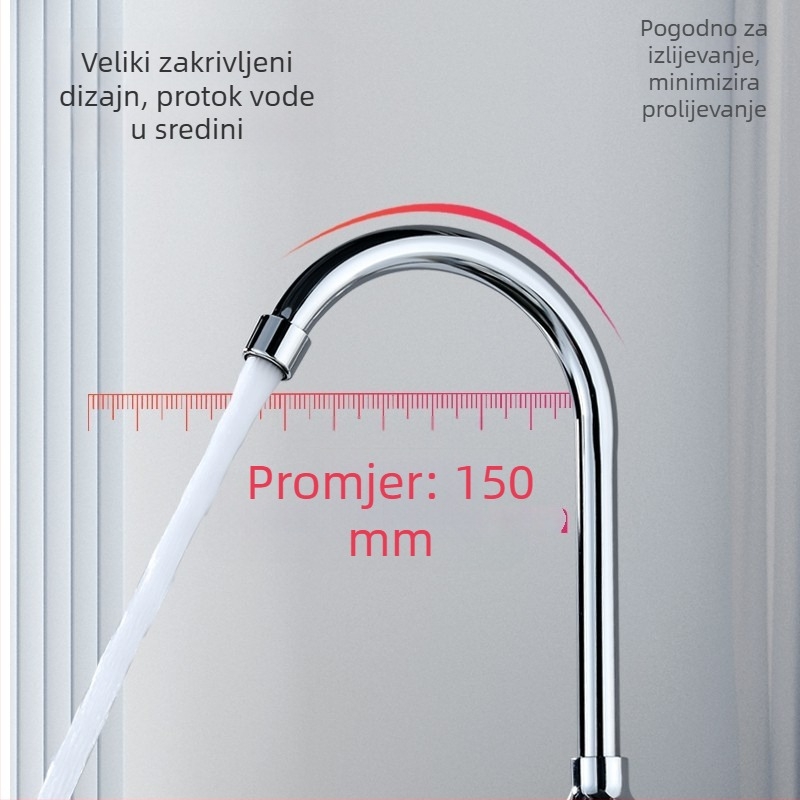 Elektroplatinirana uspravna kuhinjska slavina za pranje povrća, samo hladna voda, keramički disk ventil