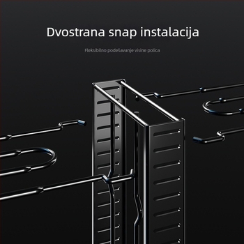 Višeslojni vertikalni držač za lonce i poklopce, sklopivi i prenosni kuhinjski metalni organizator za skladištenje
