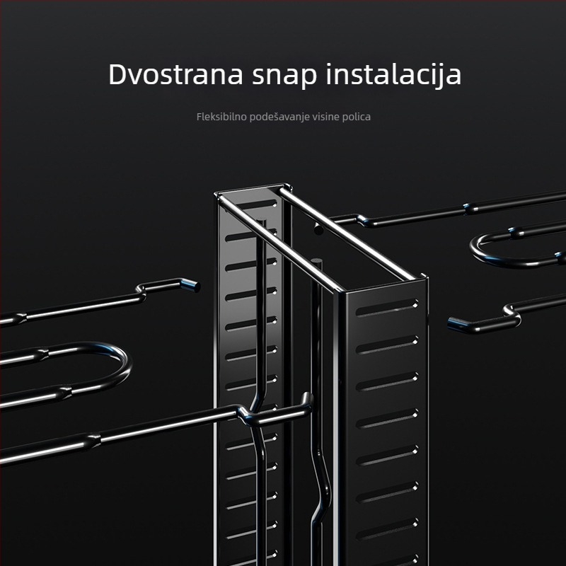 Višeslojni vertikalni držač za lonce i poklopce, sklopivi i prenosni kuhinjski metalni organizator za skladištenje