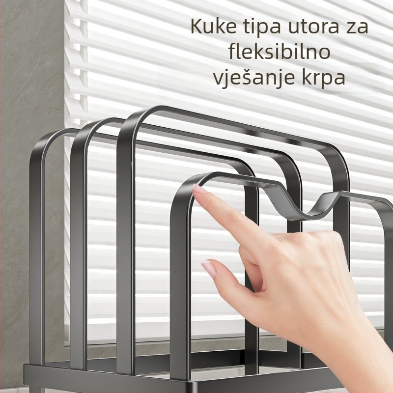 Držač za dasku za rezanje i poklopce lonaca od nehrđajućeg čelika 304, stolni kuhinjski organizator, višenamjenski