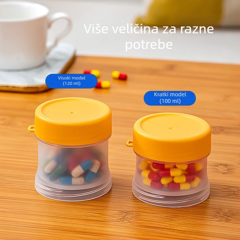 Prijenosna zatvorena kutija za lijekove s četiri pretinca i slojevitim organizatorom