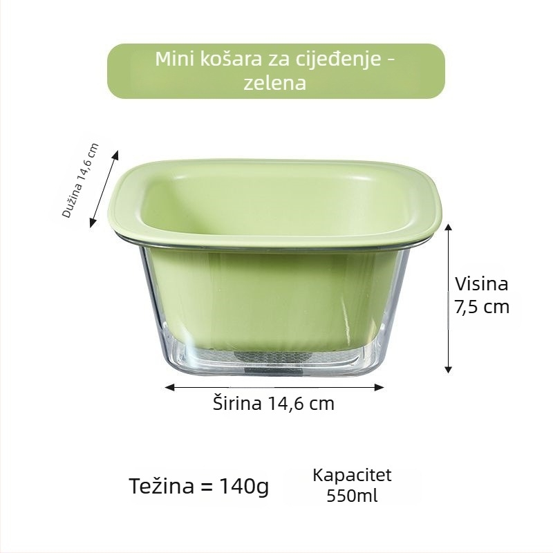 Mini dvostruki koš za voće, plastična odvodna posuda za kuhinju i dnevni boravak