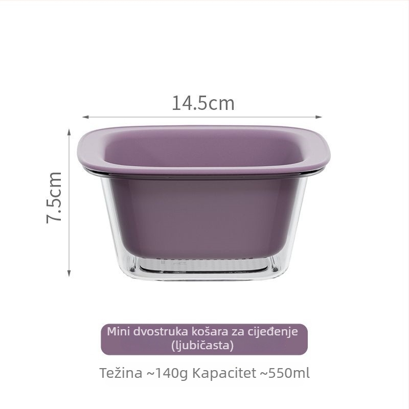 Mini dvostruki koš za voće, plastična odvodna posuda za kuhinju i dnevni boravak