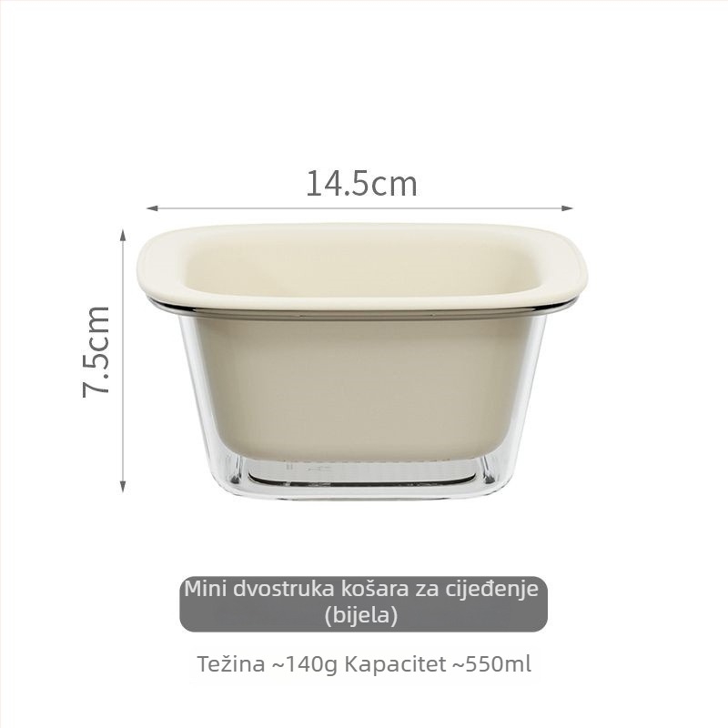 Mini dvostruki koš za voće, plastična odvodna posuda za kuhinju i dnevni boravak