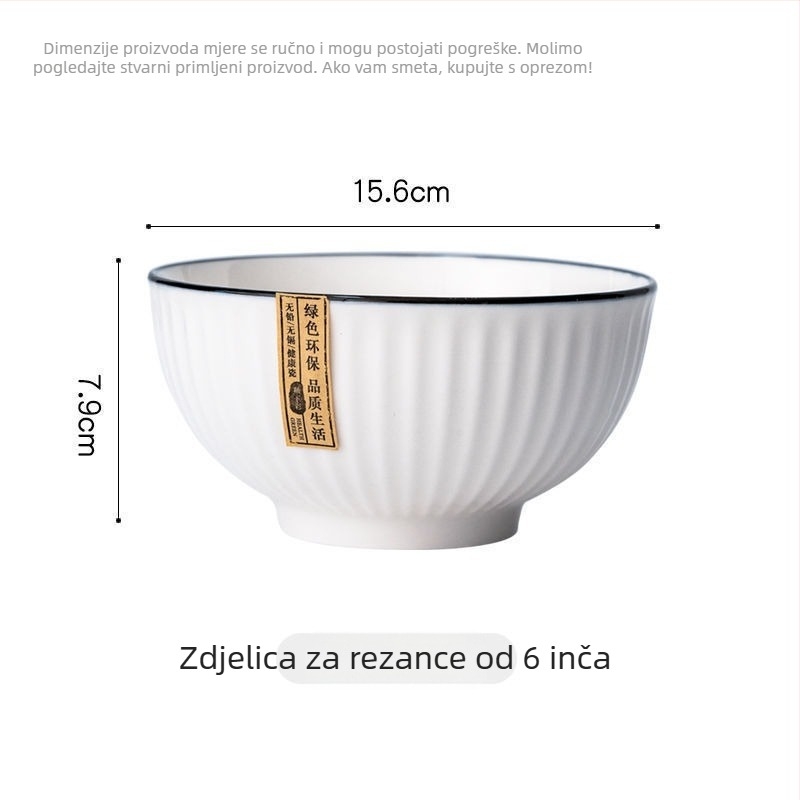 Yamada keramička zdjela za juhu – velika porculanska zdjela, okrugla, mikrovalna pećnica pogodna, moderni minimalistički stil