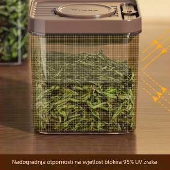 Čajni spremnik, zatvarač, otporan na vlagu, proziran, prehrambene kvalitete, za crni i zeleni čaj, zaštita od svjetla, 600 ml