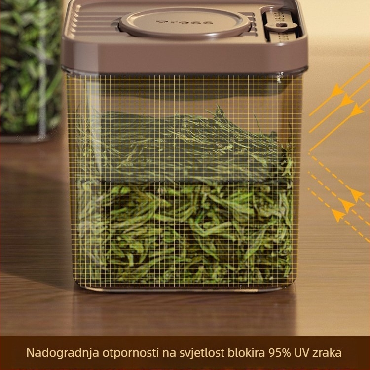 Čajni spremnik, zatvarač, otporan na vlagu, proziran, prehrambene kvalitete, za crni i zeleni čaj, zaštita od svjetla, 600 ml