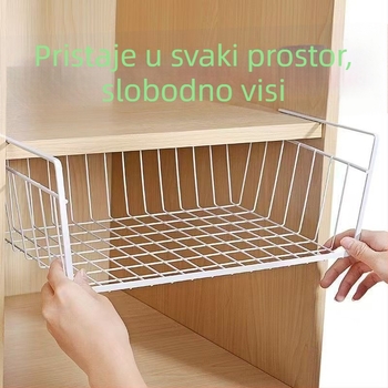 Čvrsti metalni regaľ za dom za studente, s visećom košarom ispod stola i kuhinjskim zidnim ormarićem, jednoslojni organizator za donje rublje