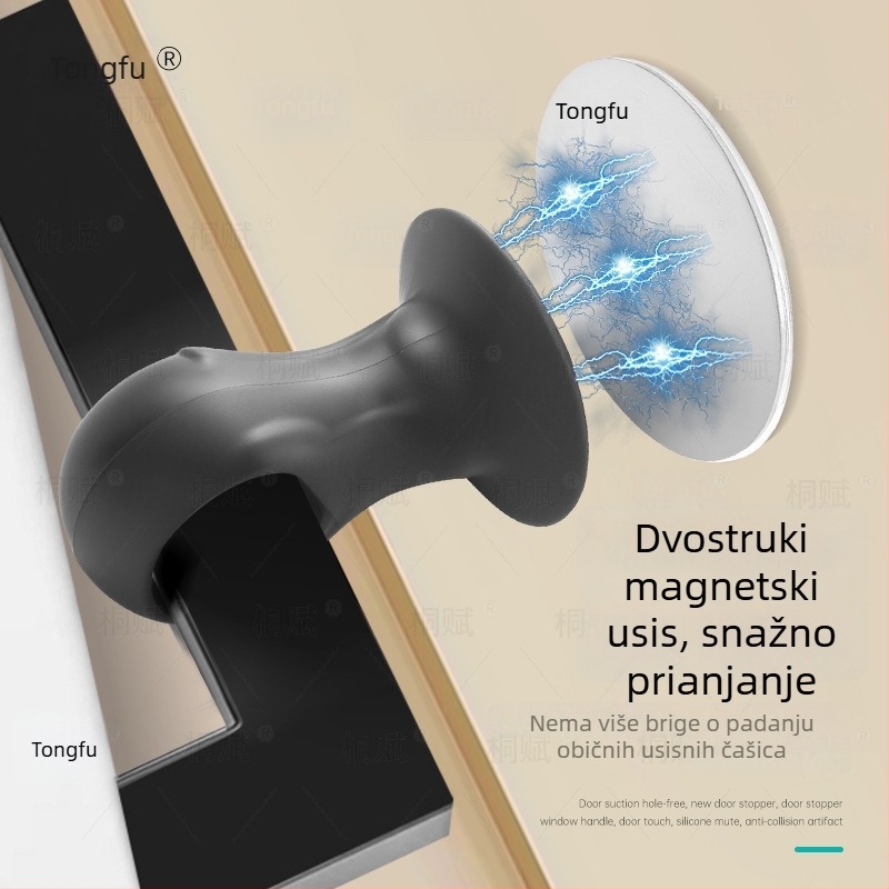 Branik za vrata od silikona s usisnim pričvršćivanjem – bez bušenja, zidni montaż, protiv udara