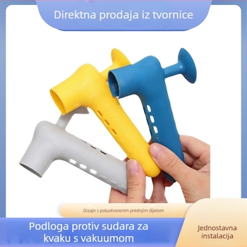 Silikonska zaštita kvake vrata za kupaonicu, WC i sobu — tiha zaštita od sudara