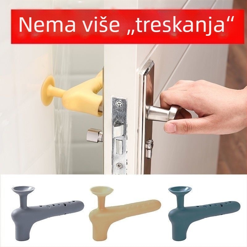 Silikonska zaštita kvake vrata za kupaonicu, WC i sobu — tiha zaštita od sudara