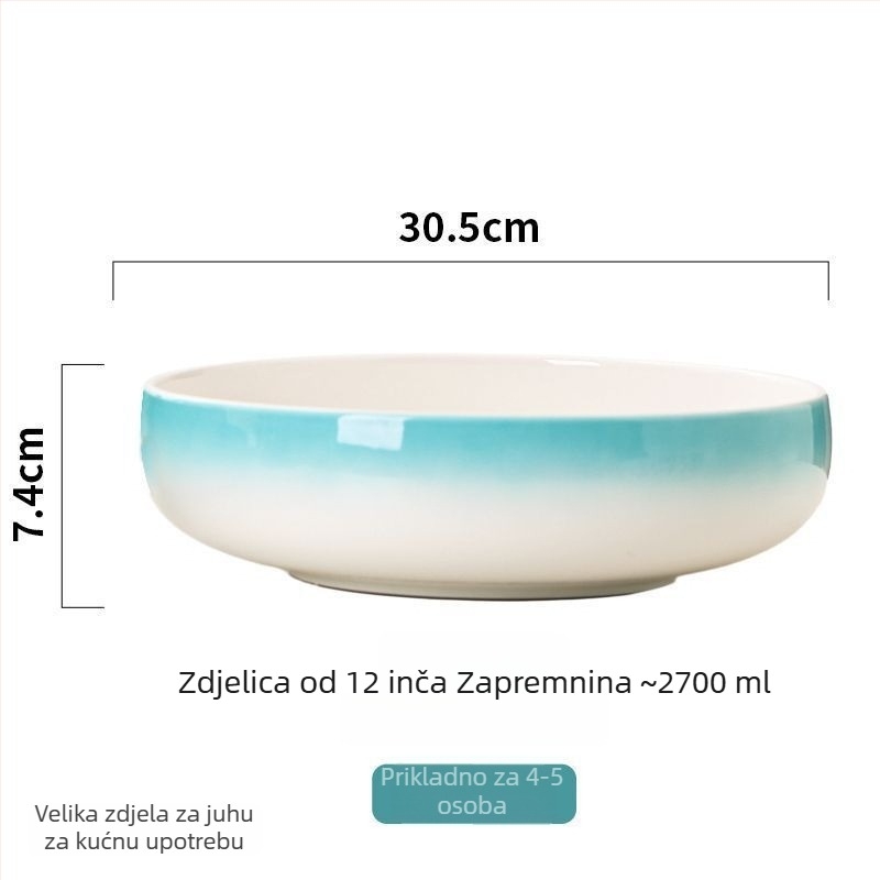 Velika keramička zdjela za juhe i riblja jela