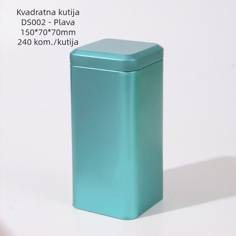 50 g kvadratna metalna kutija za čaj – prazna kutija za crni i zeleni čaj