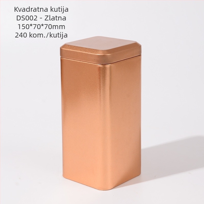 50 g kvadratna metalna kutija za čaj – prazna kutija za crni i zeleni čaj