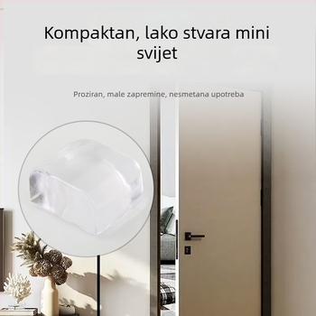 Debeli prozirni silikonasti držač za vrata – otporan na sudare, bez bušenja, podna montaža, povećanje visine, tiho zatvaranje