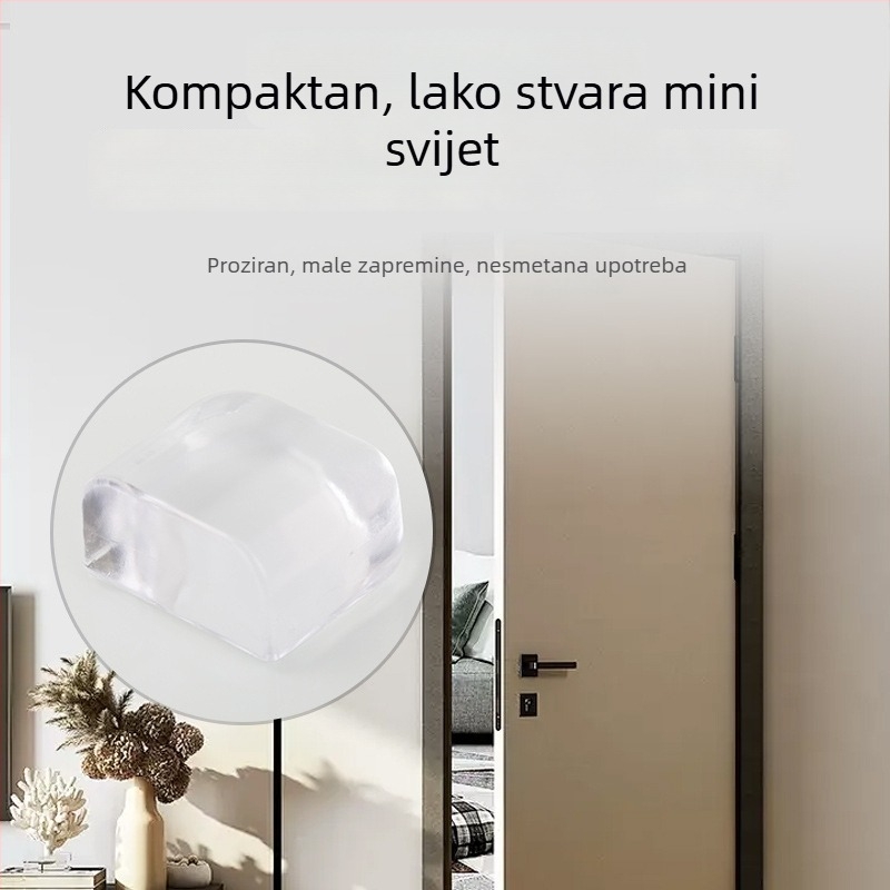 Debeli prozirni silikonasti držač za vrata – otporan na sudare, bez bušenja, podna montaža, povećanje visine, tiho zatvaranje