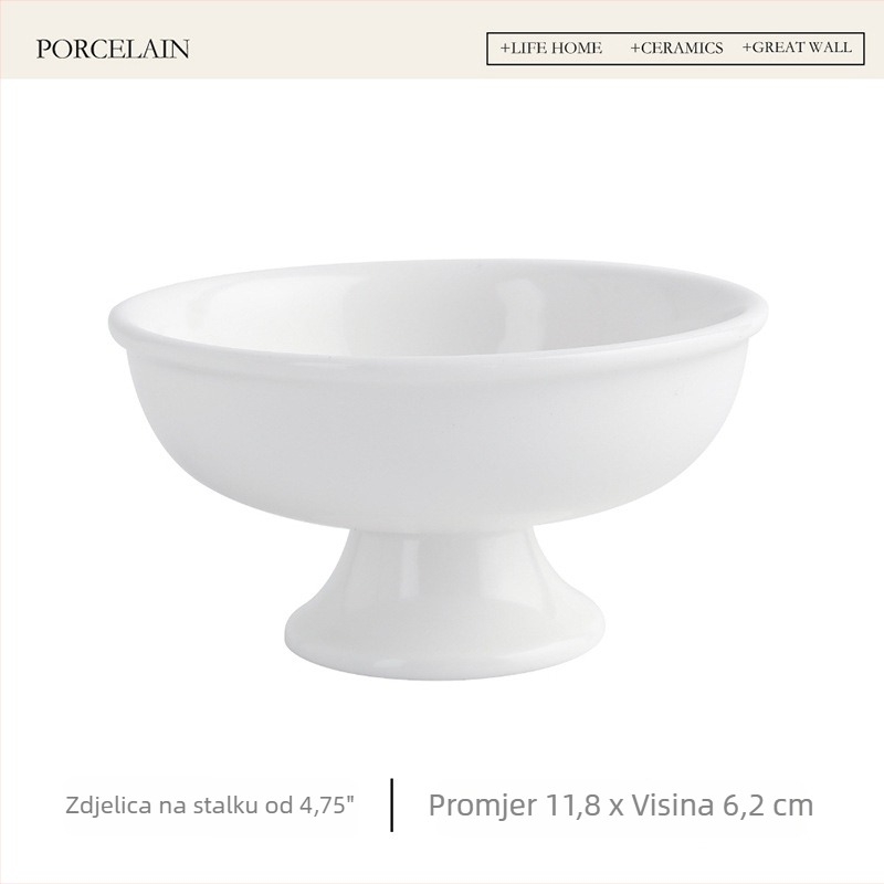 Porcelanske zdjele u palaćnom stilu za deserte i sladoled, visoke zdjele, za kućnu upotrebu, pladanj za suho voće, za hotel i restoran.