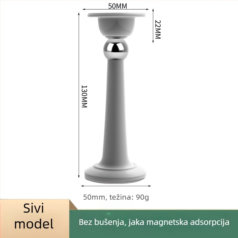Bez bušenja - Uspornik za vrata s jakim magnetom, podni usisni zaustavljač za kupaonska vrata, fiksni silikonasti zaustavljač