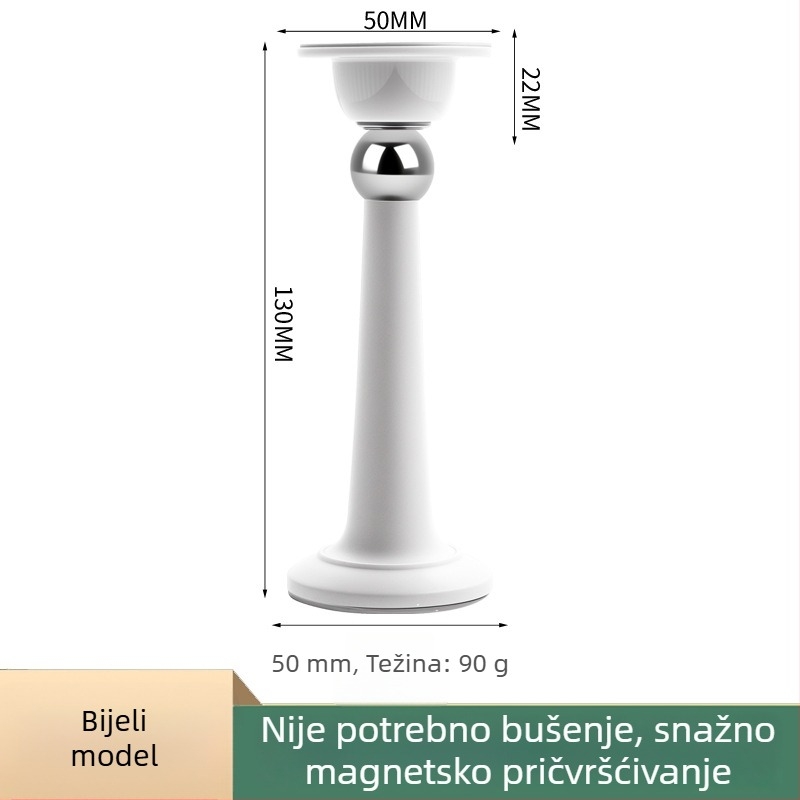 Bez bušenja - Uspornik za vrata s jakim magnetom, podni usisni zaustavljač za kupaonska vrata, fiksni silikonasti zaustavljač