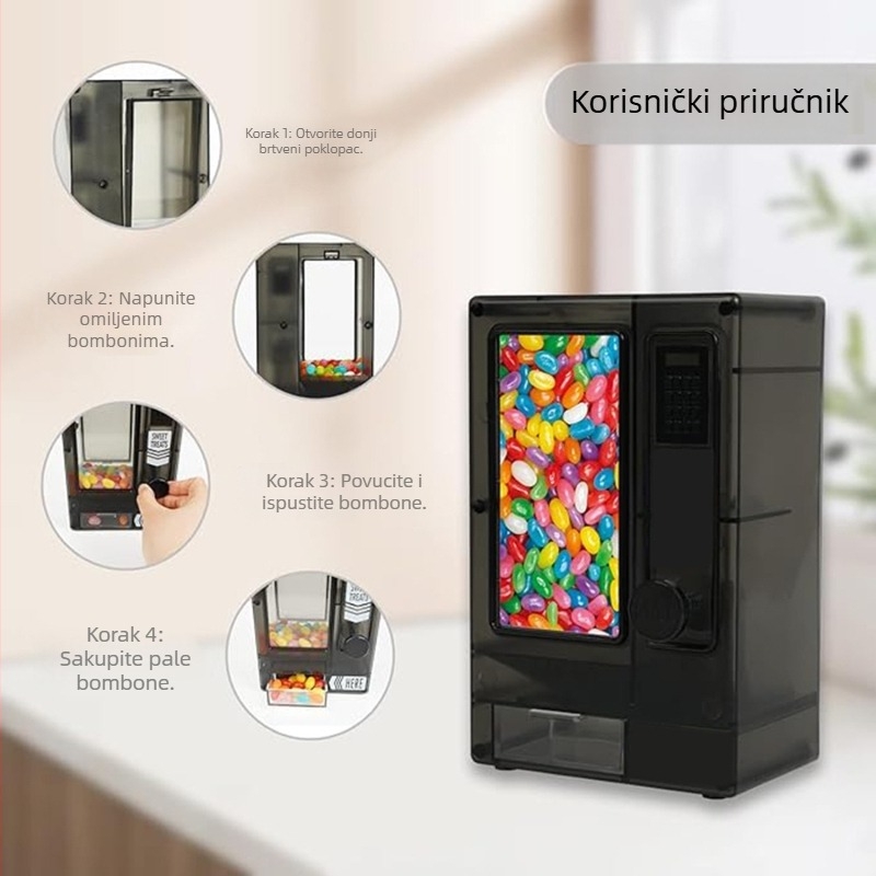 Povlačni dispenser za bombone s mini spremnikom čokoladnih zrna M&M – dječja dekorativna igračka