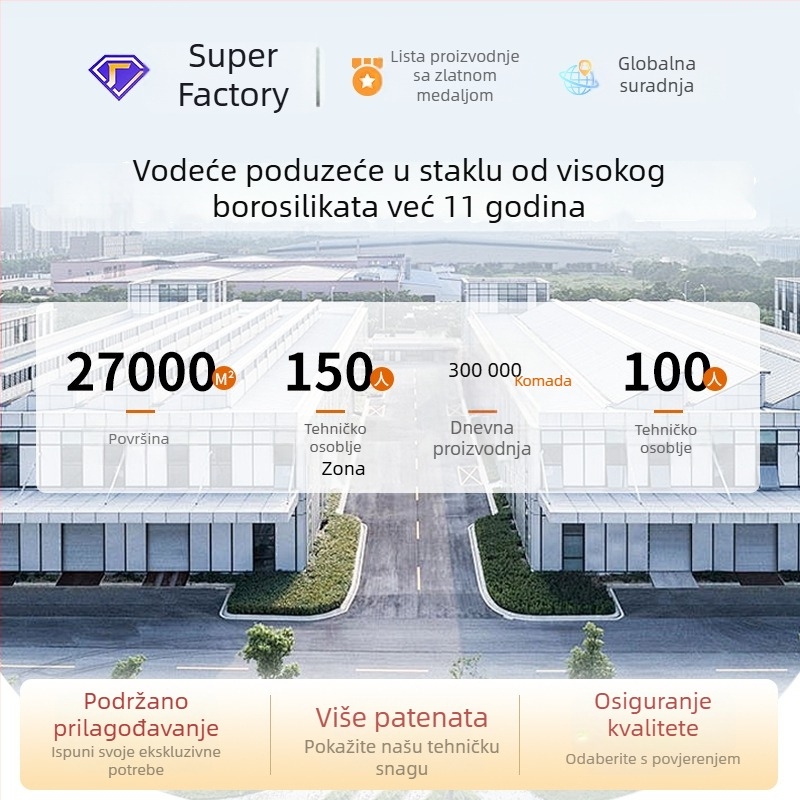 Zatvorena staklena posuda od borosilikatnog stakla, prozirna za čaj, kiseli krastavci i kućno skladištenje