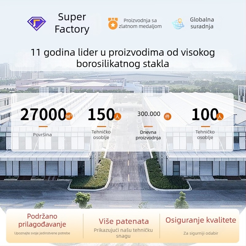 Stakleni spremnici od visokosilikatnog stakla s čvrstim zatvaračem, za suhe namirnice i čaj — otporni na vlagu i čuvanje svježine; spremnici za začine i sušenu koru mandarine