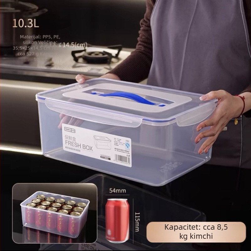 Prijenosna plastična kutija za hranu s čvrstim poklopcem, pogodna za kimchi, roštilj, brzu hranu, suhe namirnice i žitarice
