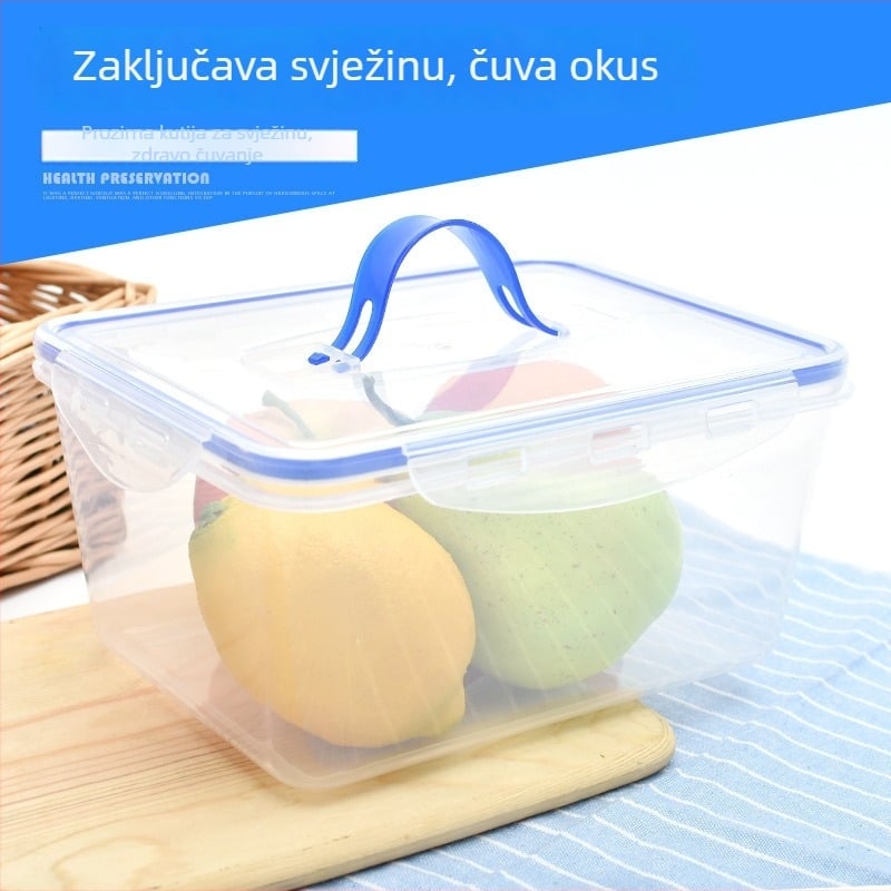 Prijenosna plastična kutija za hranu s čvrstim poklopcem, pogodna za kimchi, roštilj, brzu hranu, suhe namirnice i žitarice