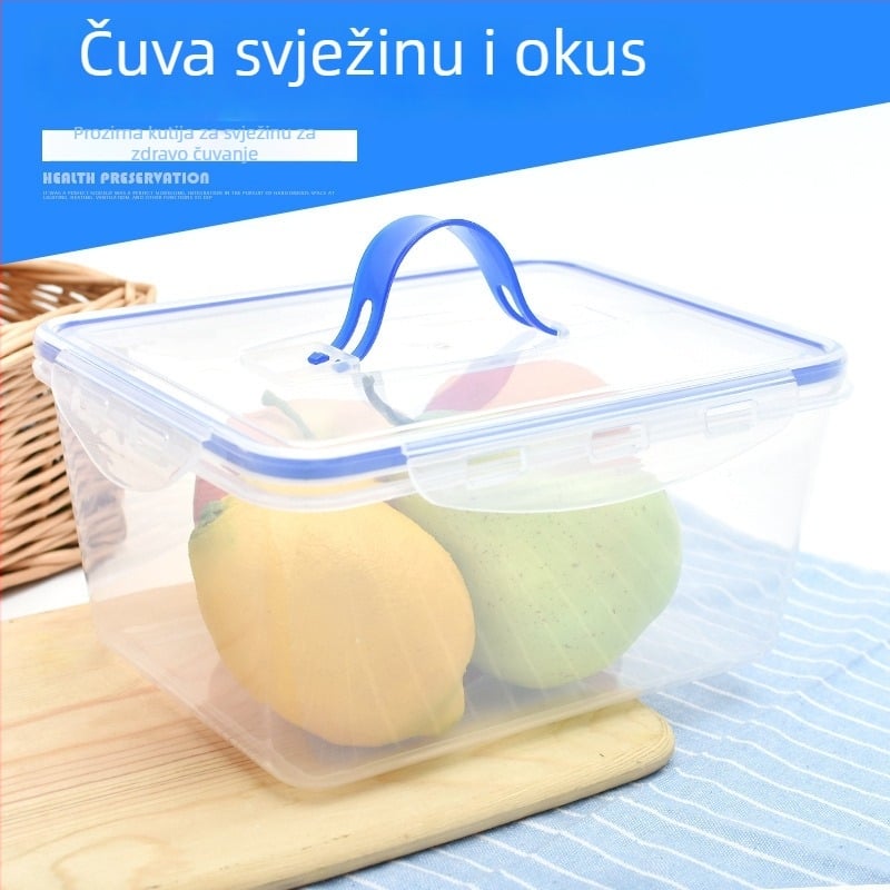 Prijenosna plastična kutija za hranu s čvrstim poklopcem, pogodna za kimchi, roštilj, brzu hranu, suhe namirnice i žitarice