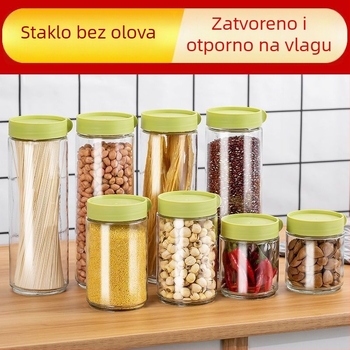 Staklena posuda s poklopcem, otporna na vlagu, kuhinjska staklena posuda za suho voće i čaj