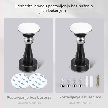 Zidni magnetski zaustavljač vrata od nehrđajućeg čelika, bez bušenja, protiv sudara, za kupaonicu