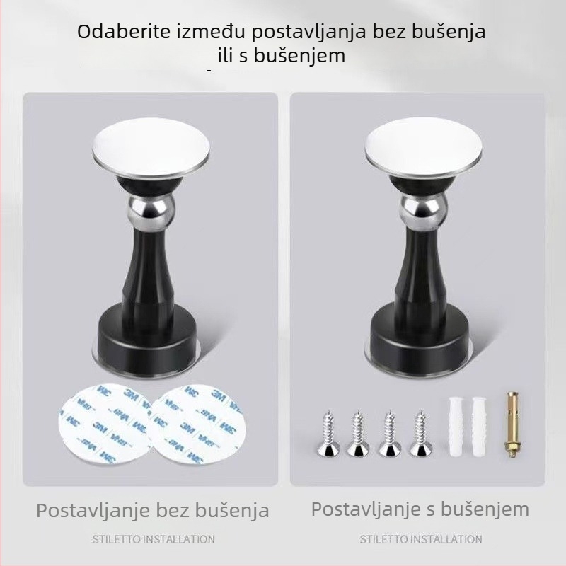 Zidni magnetski zaustavljač vrata od nehrđajućeg čelika, bez bušenja, protiv sudara, za kupaonicu