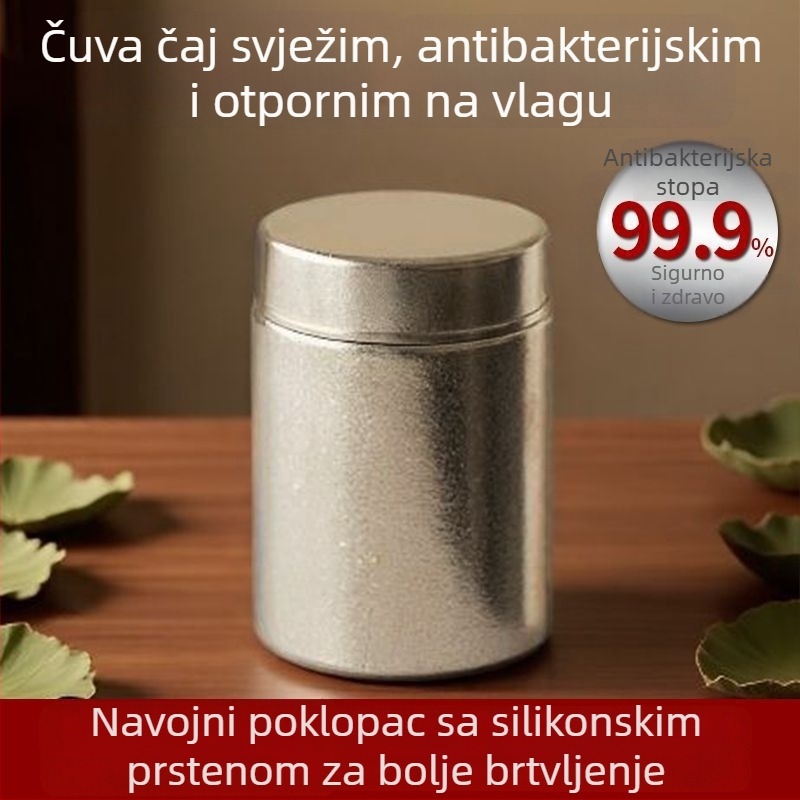 Čisto titanijska posuda za čaj za putovanja — zatvorena, otporna na vlagu, višenamjenska mini ambalaža za čaj, titanijska prijenosna kutija za auto
