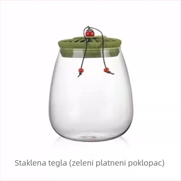 Kineskog stila retro posuda od borosilikatnog stakla za kuhinju, zaptivni spremnik za zrnaste namirnice s malim cvjetnim uzorkom