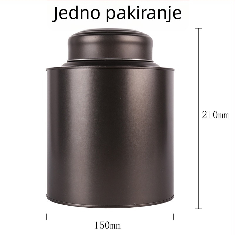 Lianxing tinplate kutija za čaj, okrugla, dvostruko brtvljena, otporna na vlagu, metalni spremnik