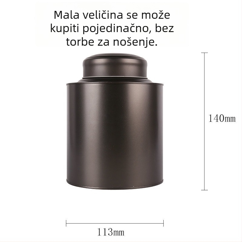 Lianxing tinplate kutija za čaj, okrugla, dvostruko brtvljena, otporna na vlagu, metalni spremnik